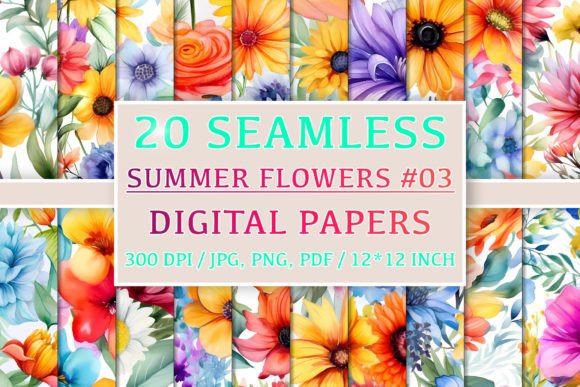 Download 20 Seamless Summer Flower Patterns #3 - Summer flower patterns Collection