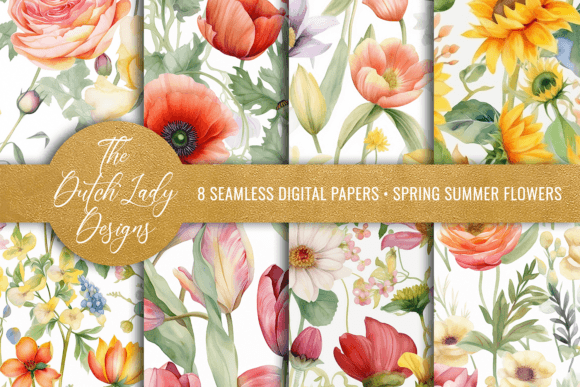 Download Seamless Spring &amp; Summer Flower Patterns - Summer flower patterns Collection