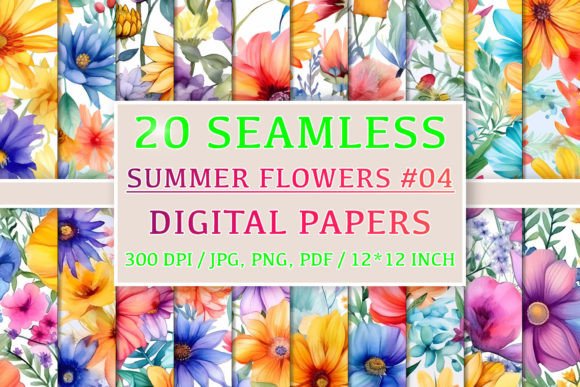 Download 20 Seamless Summer Flower Patterns #4 - Summer flower patterns Collection
