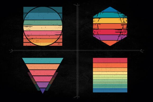 Download Vintage Sunset Graphic Shapes SVG Design - Premium Resources