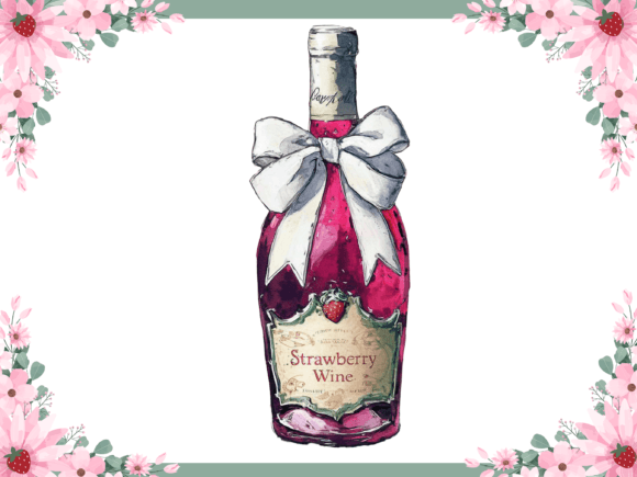 Download Coquette Strawberry Wine with Bow Png - Berry wine Collection